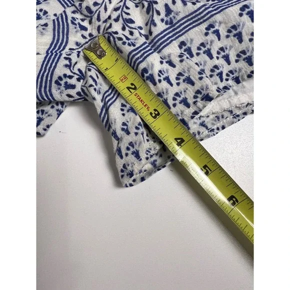 Anthropologie Clemente Blue Floral Off Shoulder Smocked Romper Jumpsuit Women M - Picture 11 of 16